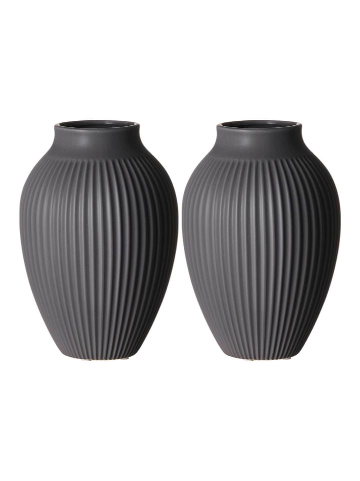 2er Set Vasen Alsta in Grau 23 cm