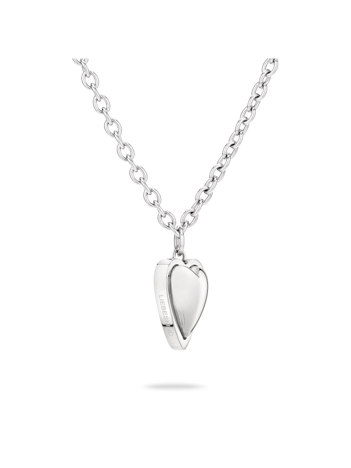 Halskette Big Metal Heart in silber