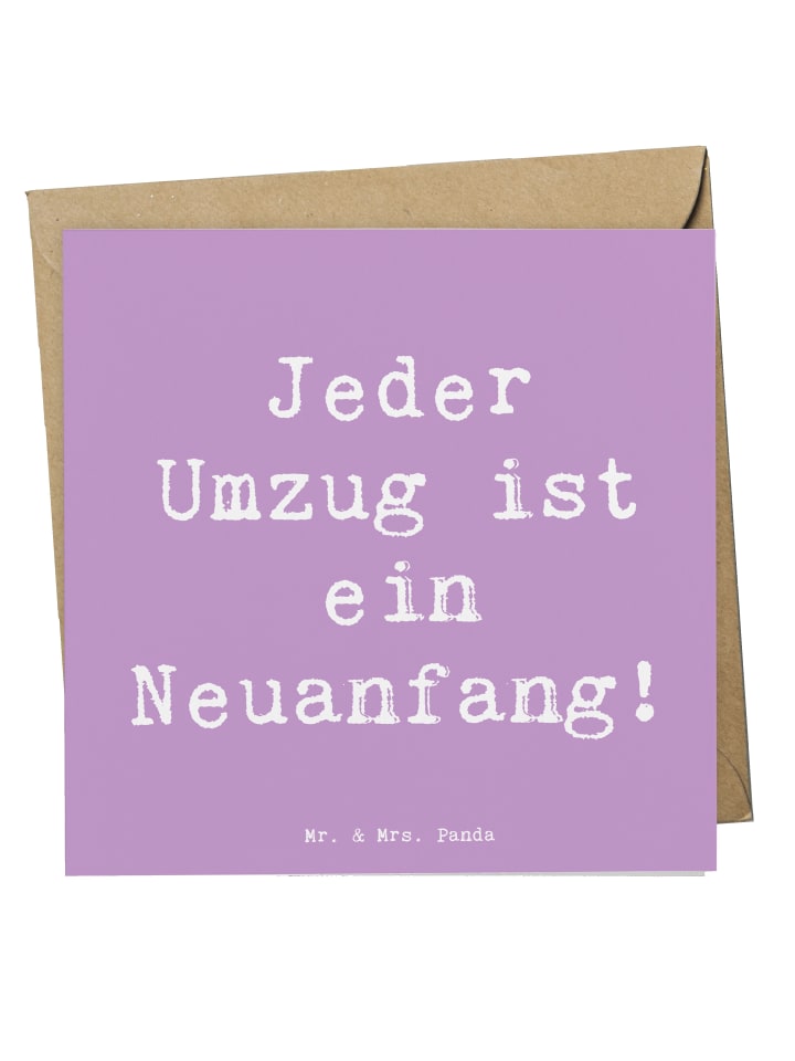 Grußkarte Spruch Umzug Neuanfang mit Spruch in Lavendeltraum