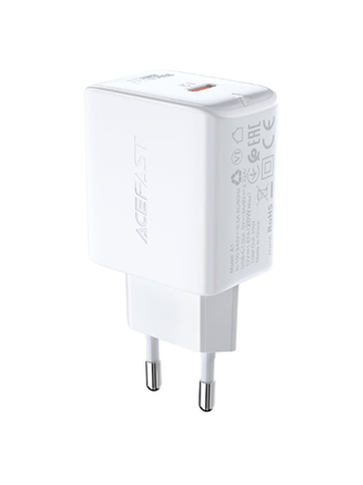 Acefast SchnellLadegerät USB USB-C 20 W PD weiß A1 EU