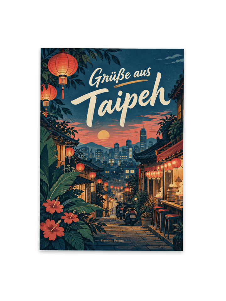 Grußkarte Stadt urban Design mit Spruch in Weiß