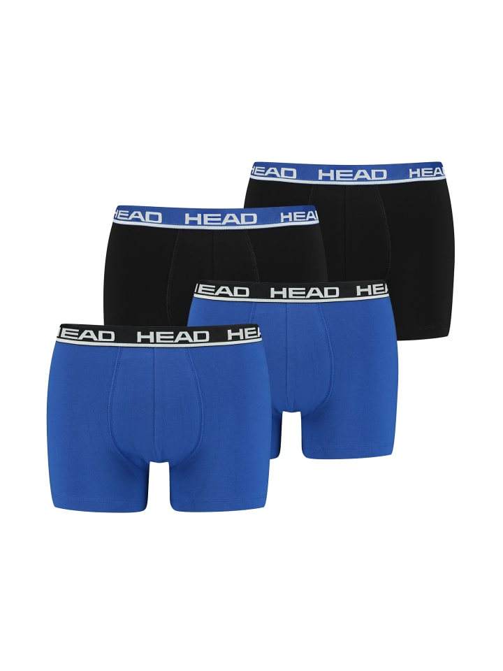 Boxershorts Head Basic Boxer 4P in Blue Black/Black Blue