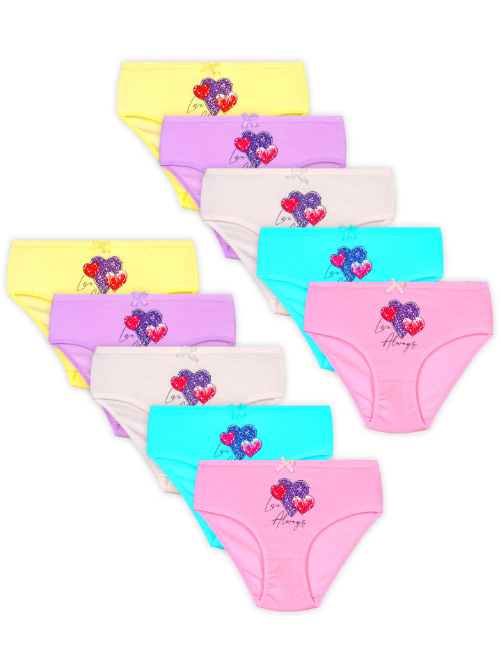 10er Set Slips - Herz - Bunt