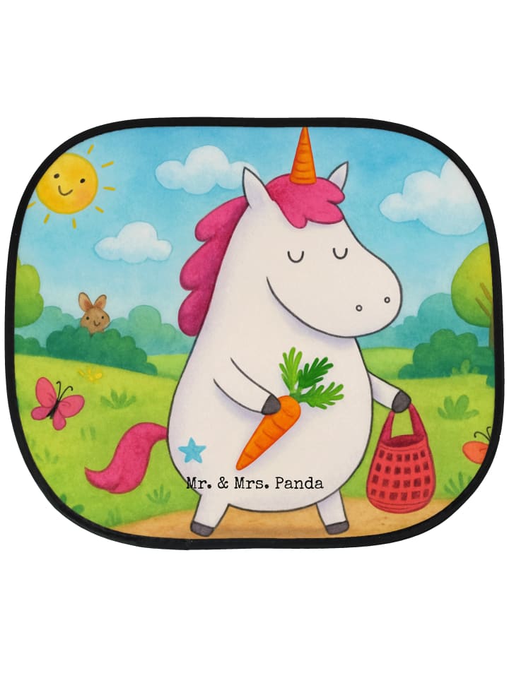 Auto Sonnenblende Einhorn Vegan Design ohne Spruch in Weiß