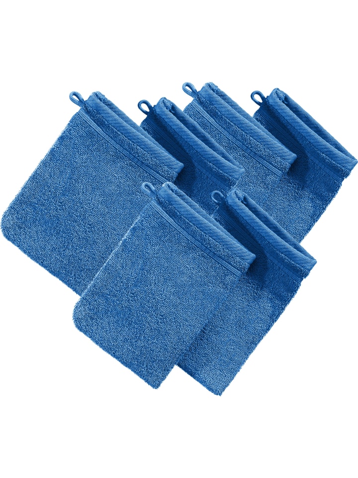 Frottier Waschhandschuh 6er-Pack Heidelberg in royalblau