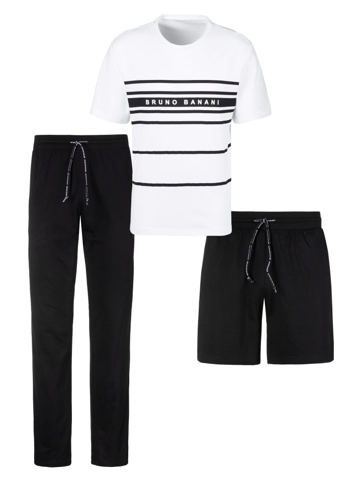 Pyjama in weiß-schwarz