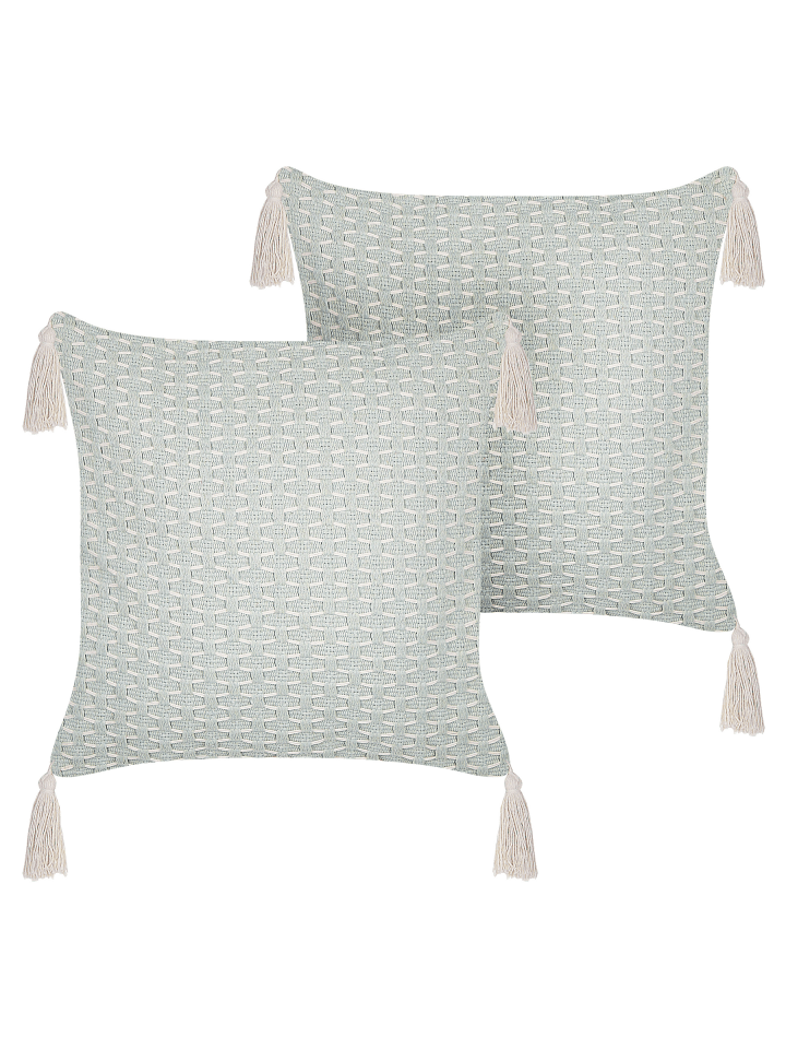 2er-Set Dekokissen HAKONE in Grün/Beige