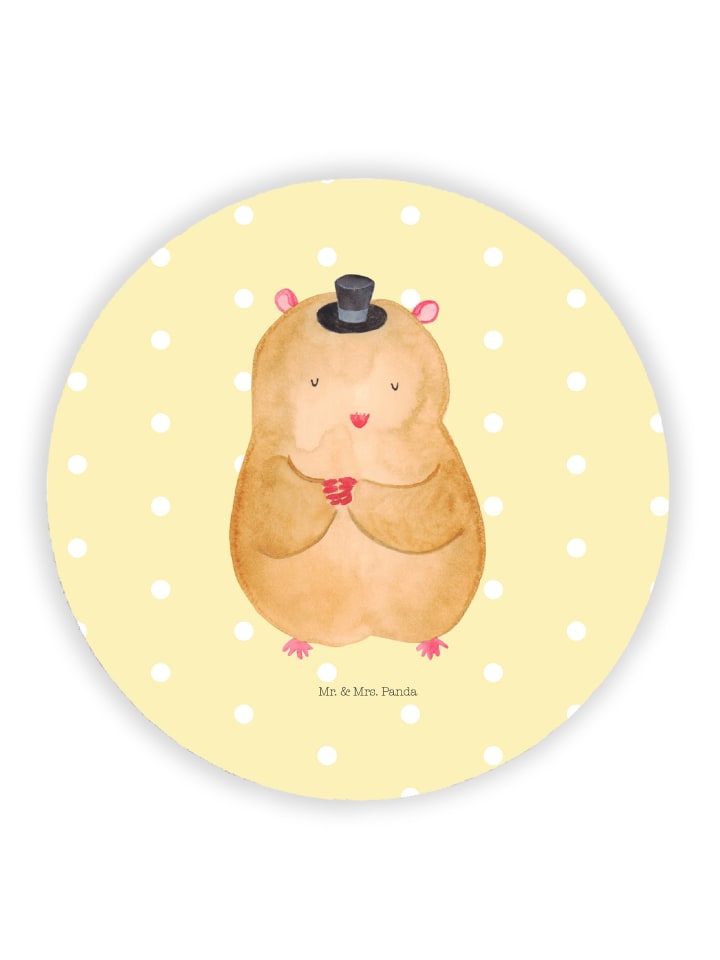 Magnet Hamster Hut ohne Spruch in Gelb Pastell
