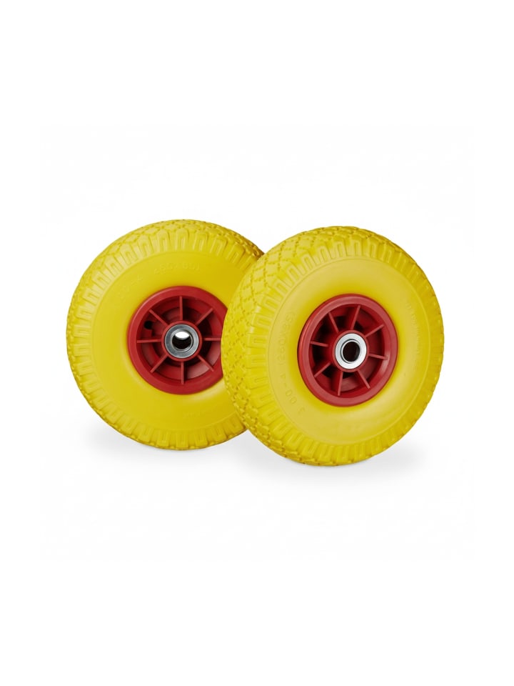 4x Sackkarrenrad in Gelb/ Rot - 3.00-4