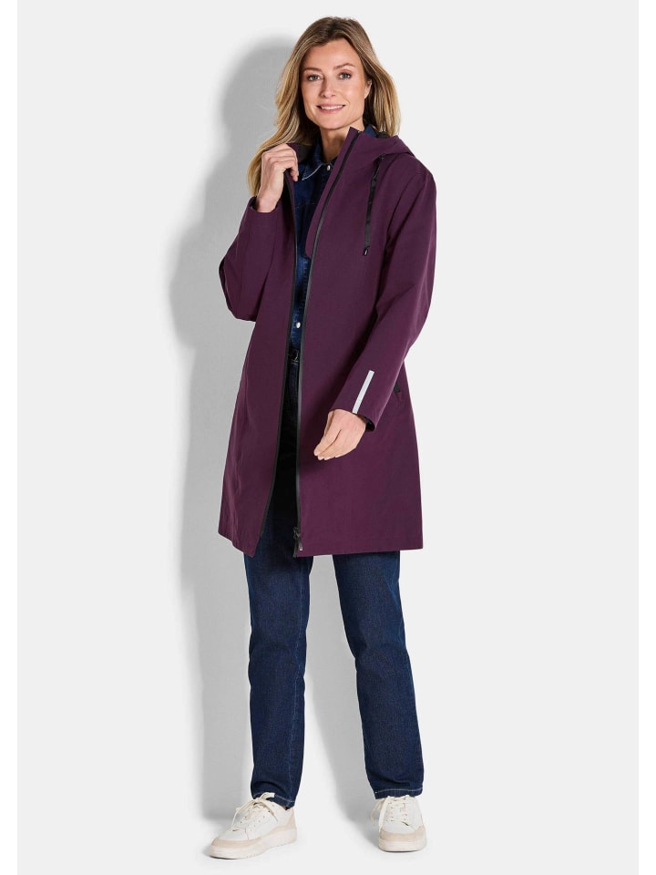 Wetterfeste Regenjacke mit Kapuze in beere