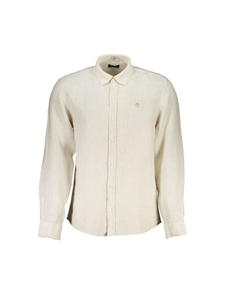 Beige Leinen Herren Hemd