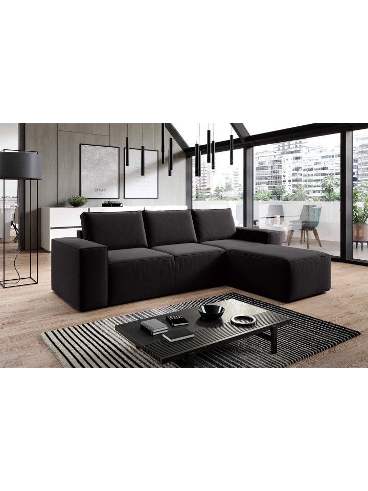 Rush Recamiere Rechts in Schwarz - (L) 302 x (B) 302 x (H) 95 cm
