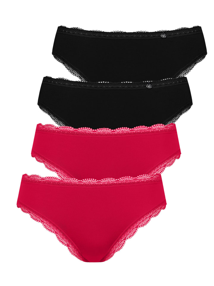 4er Pack Slip in black-red