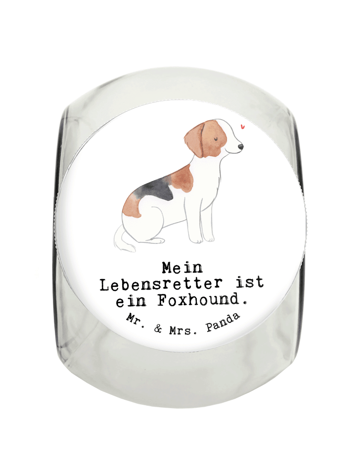 Leckerli Glas Foxhound Lebensretter mit Spruch in Weiß