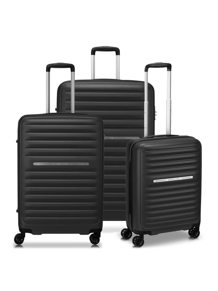 Ibiza 4 Rollen Kofferset 3-teilig schwarz