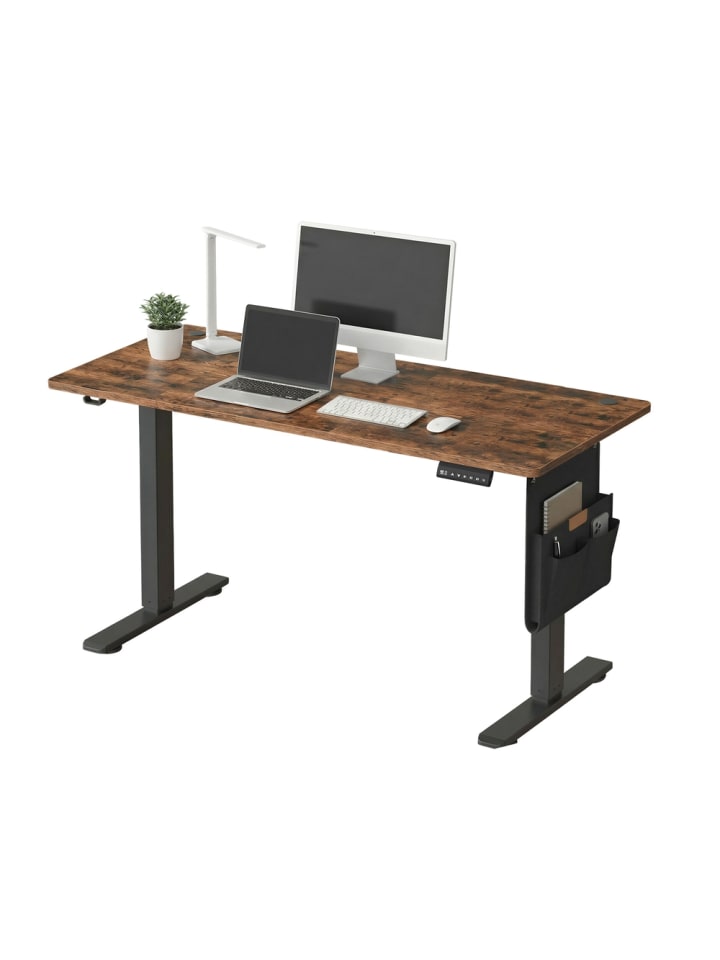 Schreibtisch Balok in Braun - (B)80 x (H)(72-120) x (T)180 cm