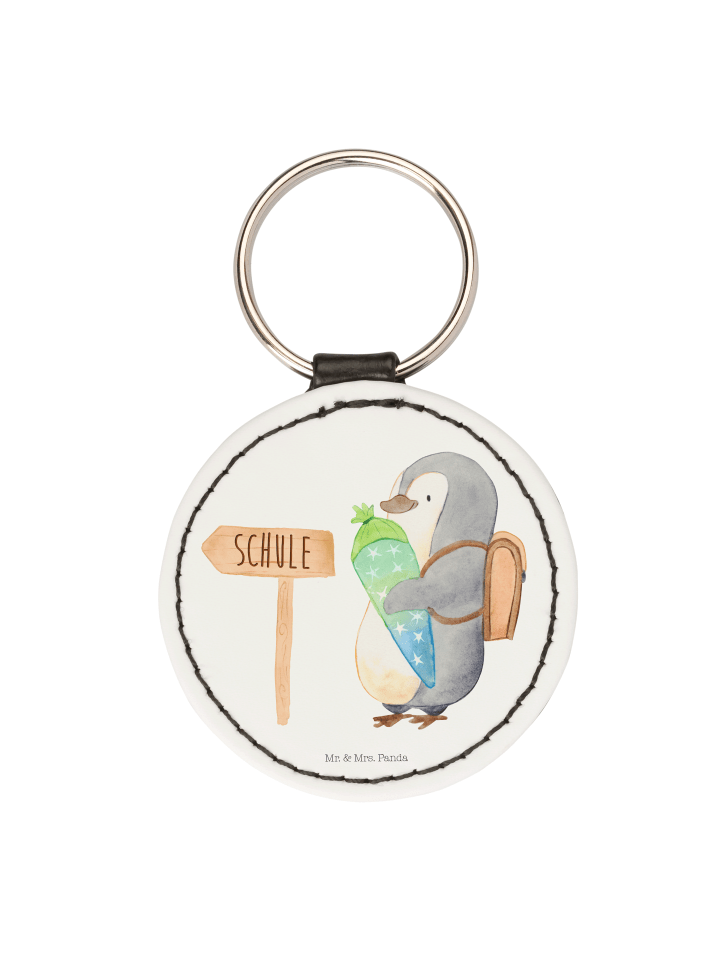 Anhänger Pinguin Schultüte ohne Spruch in Weiß