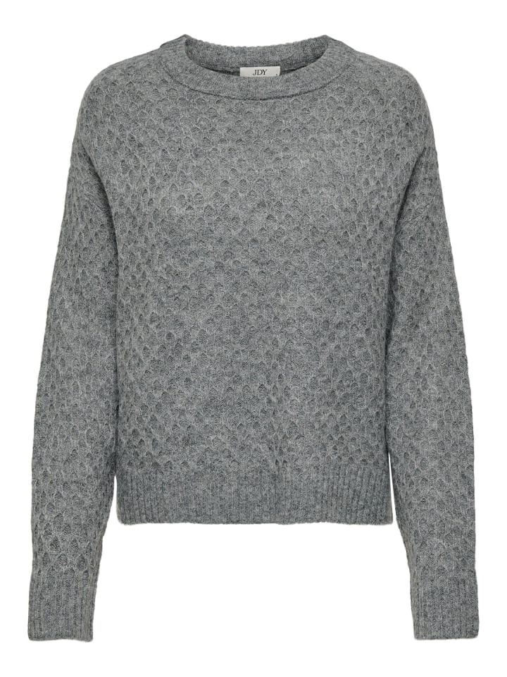 Strickpullover in Medium Grey Melange