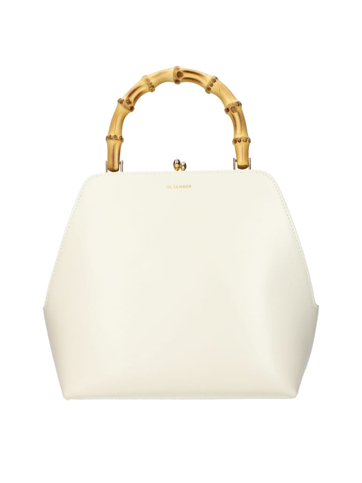 Beige Leder Handtasche