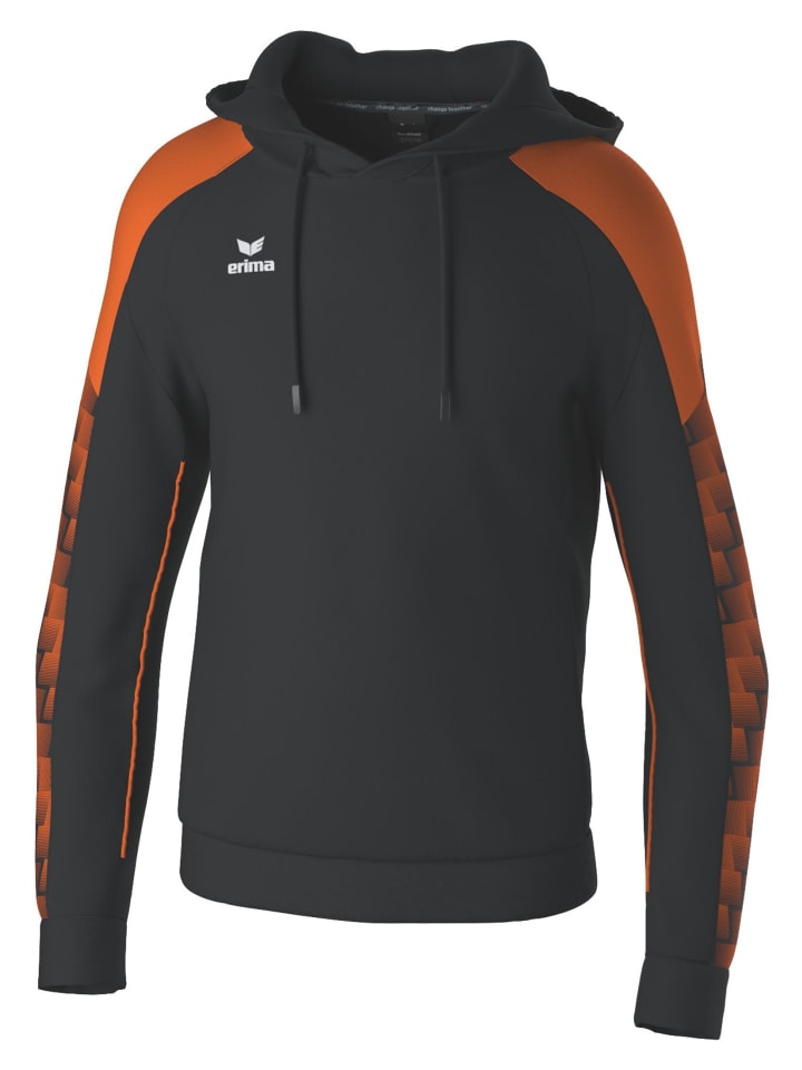 Herren Kapuzensweat in schwarz/orange
