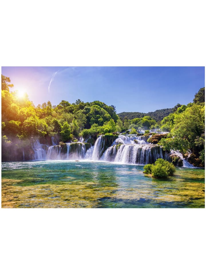Fototapete Wasserfall in Grün