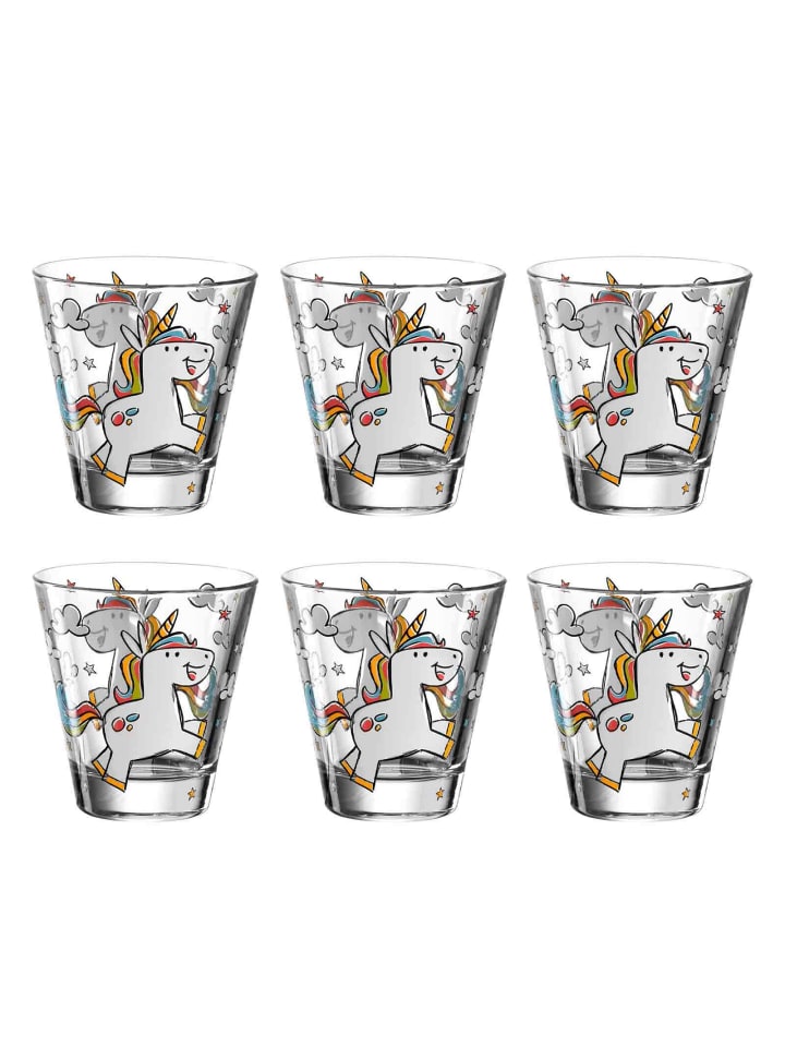 6er Set Kinderbecher Bambini in Einhorn 215 ml