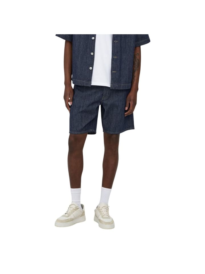 Blau Baumwolle Bermudashorts