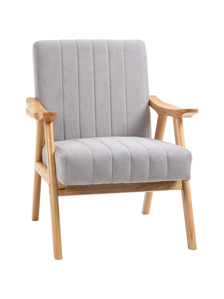 Ohrensessel in Hellgrau 68L x 74B x 82H cm