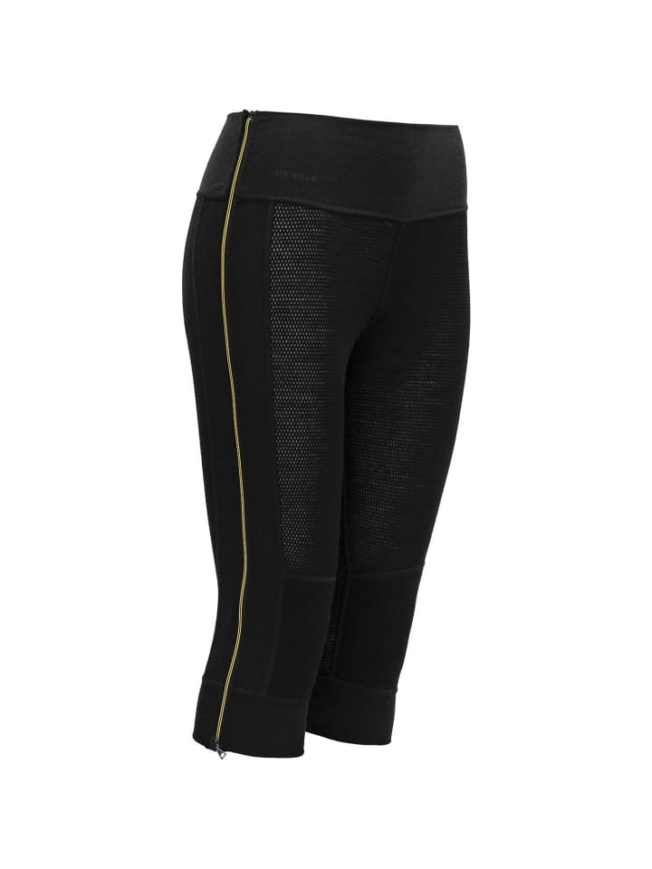 W WOOL MESH 190 3/4 ZIP-OFF in Nachtschwarz