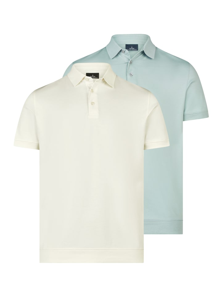 Poloshirt Basic in Creme / hellgrün