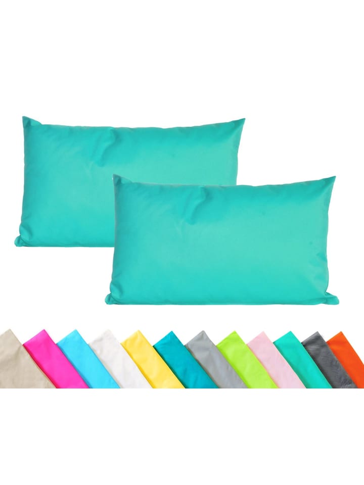2er Set Outdoor Kissenhülle 30x50cm in Aqua
