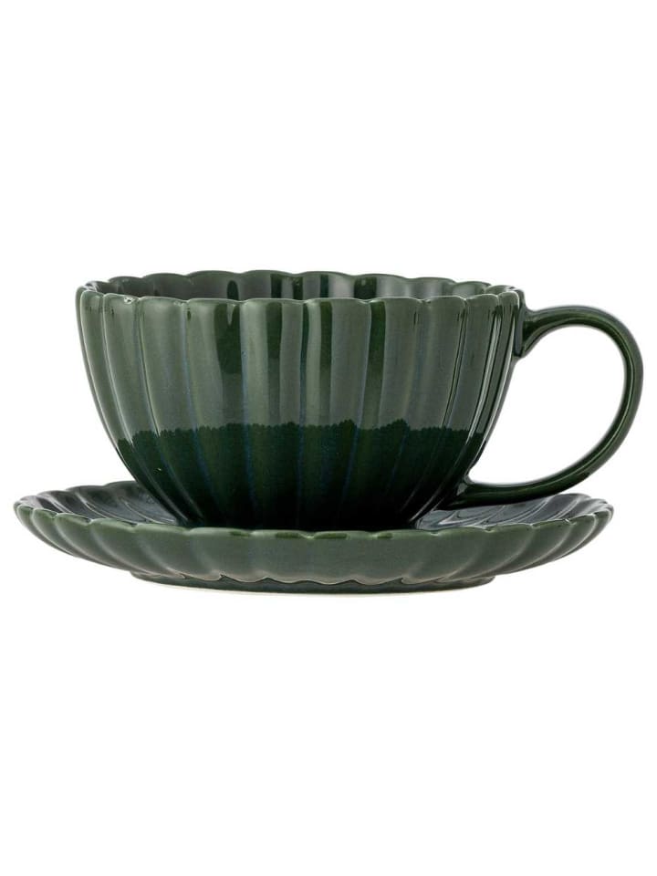 Tasse mit Untertasse LATINA Dunkelgrün