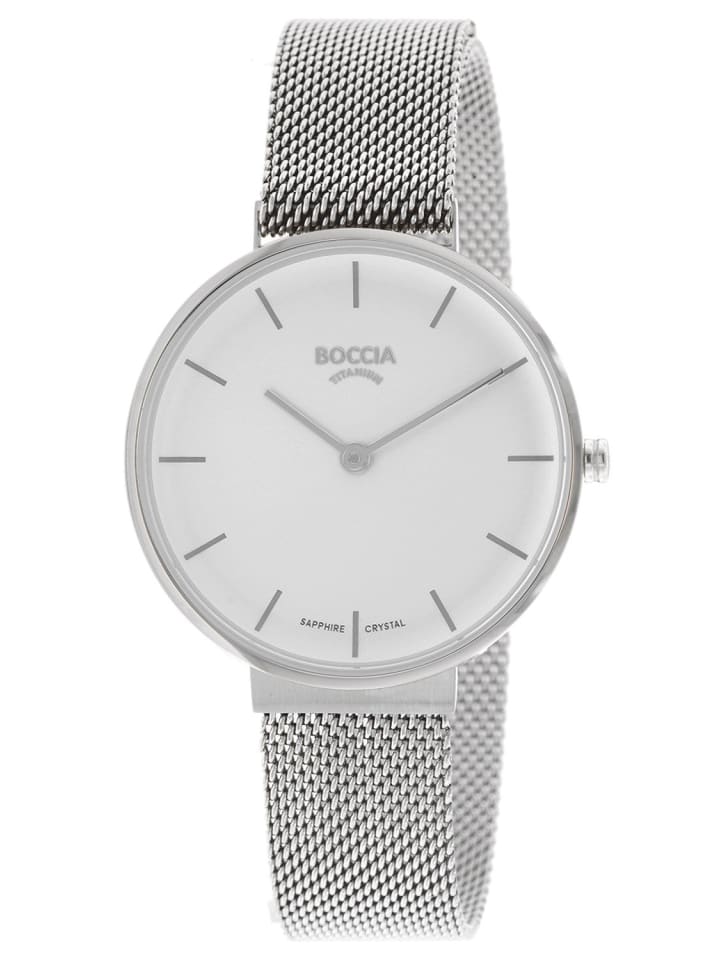Damen-Armbanduhr Titan mit Saphirglas Silber