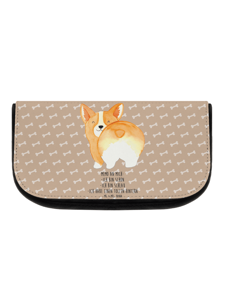 Kulturbeutel Corgi Po mit Spruch in Hundeglück