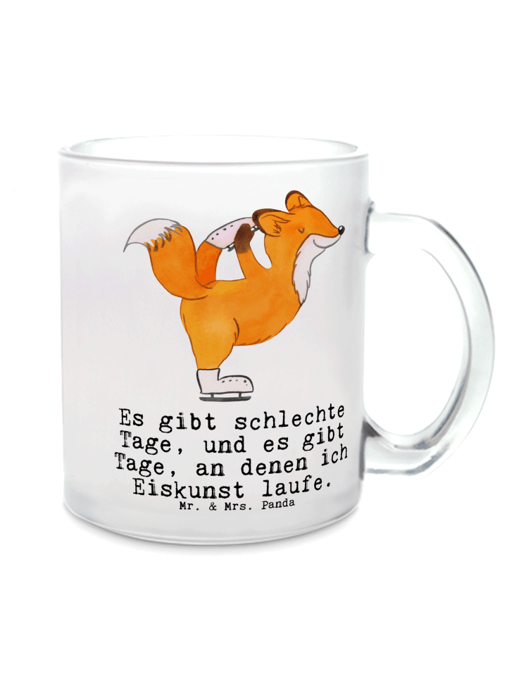 Kaffeepott Fuchs Eiskunstläufer mit Spruch in Transparent