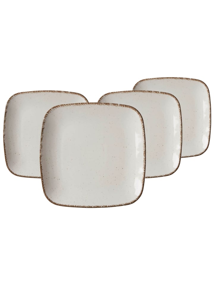 4er Set Dessertteller Casa in Beige ø 22,5 cm