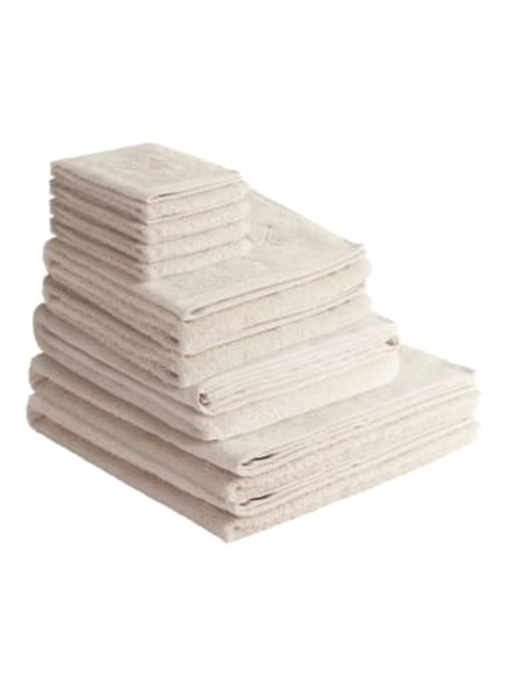 9-teiliges Set: Handtuch Frottier-Serie "Classic" in Sand