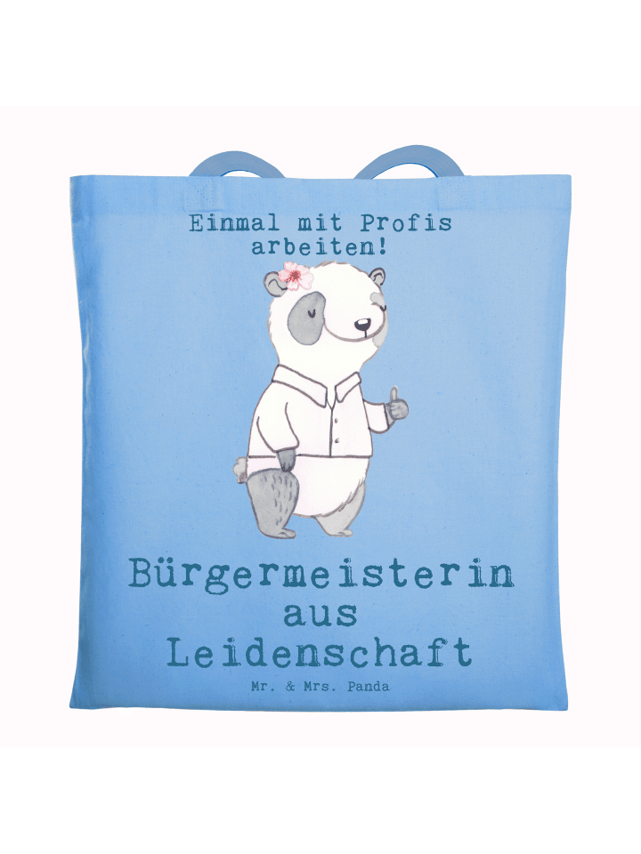 Stoffbeutel Bürgermeisterin Leidenschaft mit Sp... in Sky Blue
