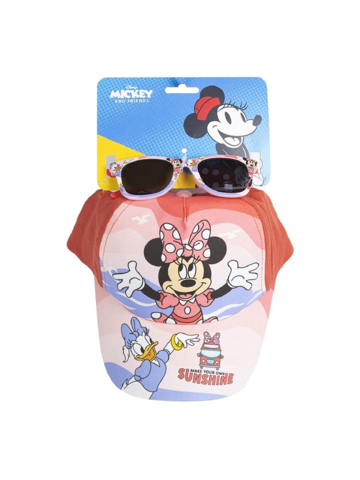 Disney Minnie Mouse Kinder Cap & Sonnenbrille Stylisches Set in Rosa