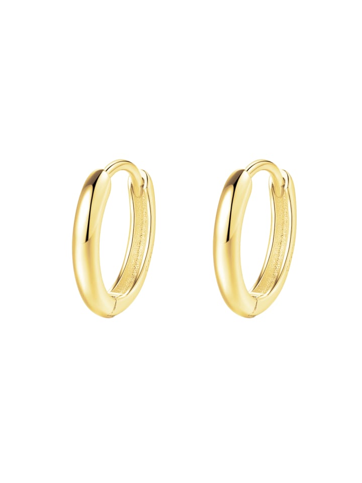 Vergol. Creolen Chunky 925 Sterlingsilber in Gold - (D) 1,4 cm