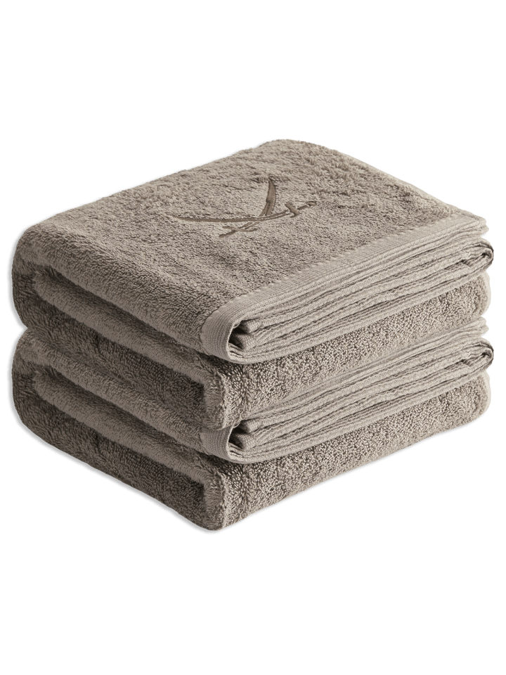 2er Duschtuch-Set „Frottier-Kollektion Classic“, 70x140 cm in Taupe