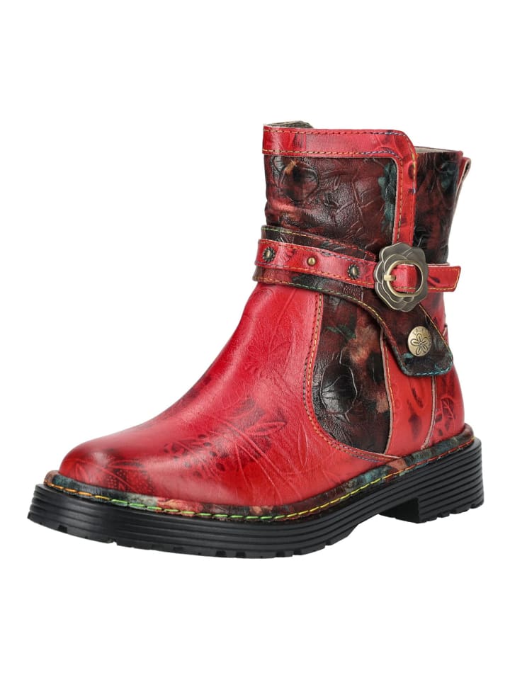 Stiefelette Weinrot
