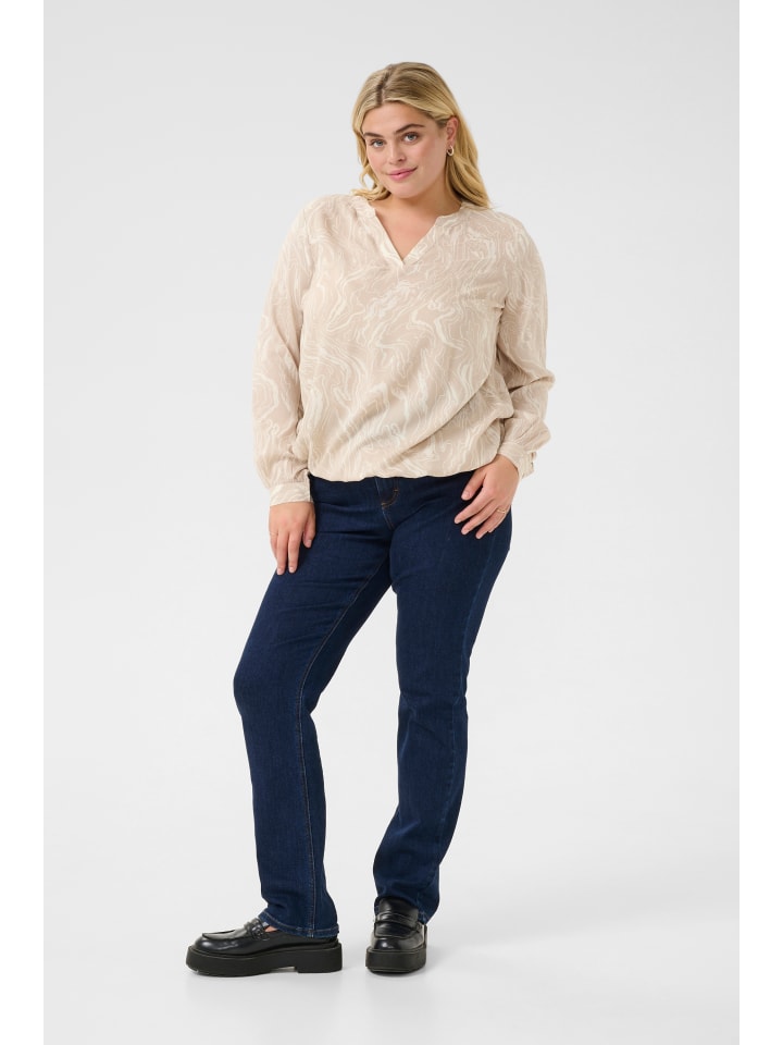 Bluse langarm KCdiana Regular fit in Feather Gray,Chalk Print