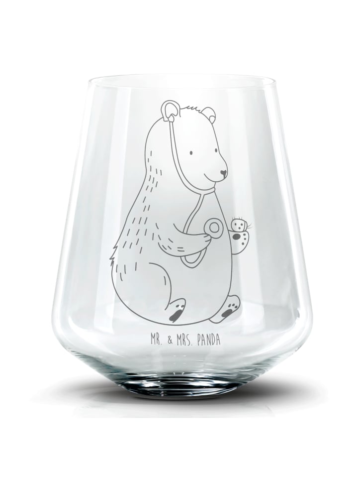 Blümchentailglas Bär Arzt ohne Spruch in Transparent