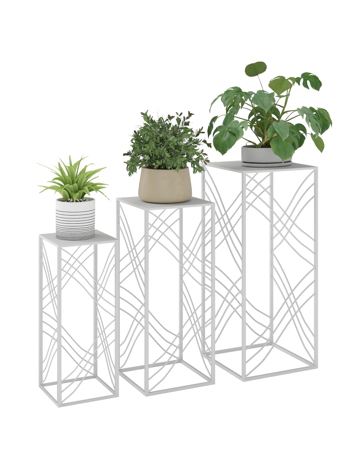Pflanzenständer in Weiß 30L x 30B x 70H cm