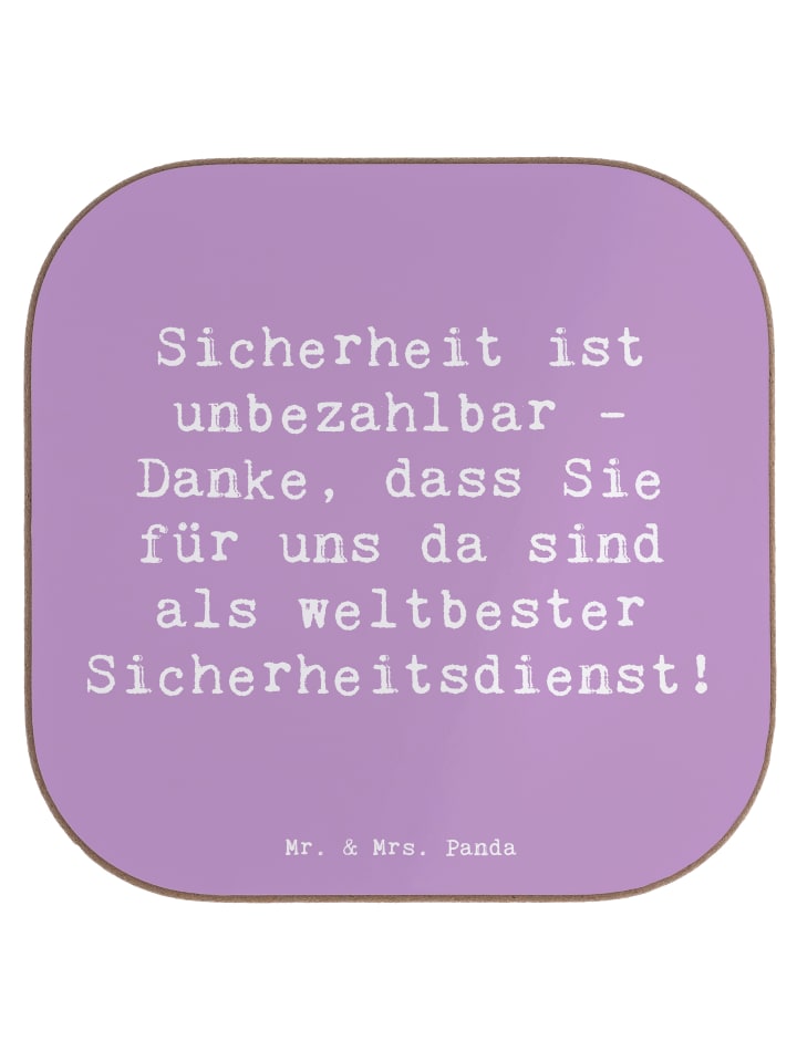 Glas-Untersetzer Spruch Weltbester Sicherheitsd... in Lavendeltraum