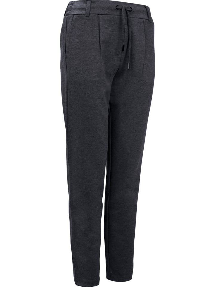 Interlock-Jersey Joggpants Heide in grau meliert