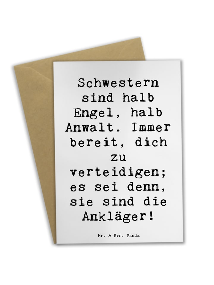 Grußkarte Schwesternwunder mit Spruch in Weiß