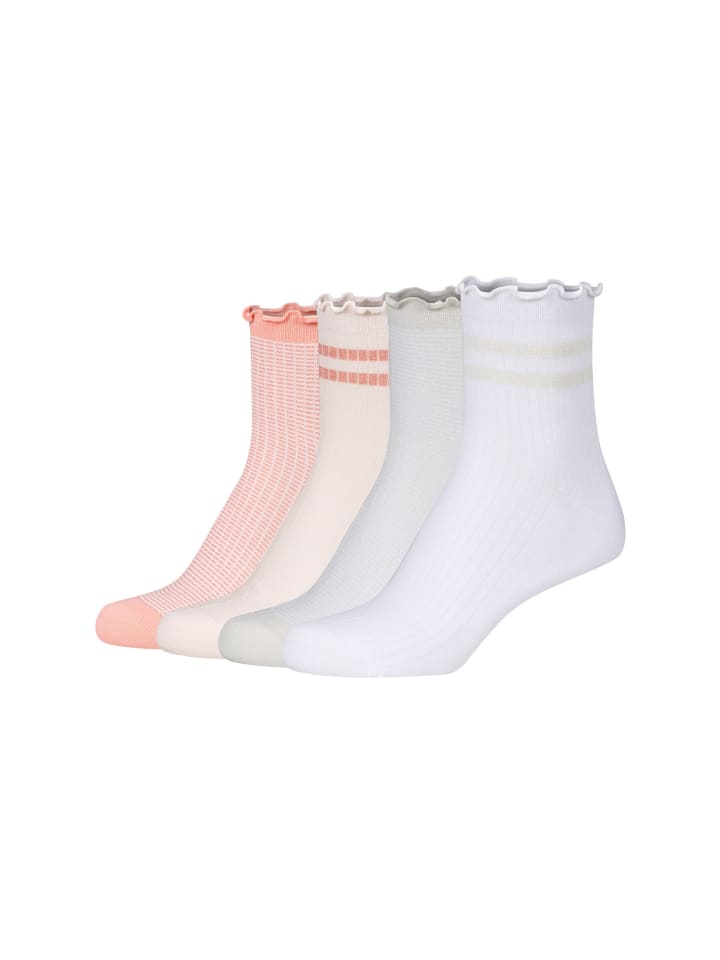 Socken originals ruffle 4er Pack white & powder puff