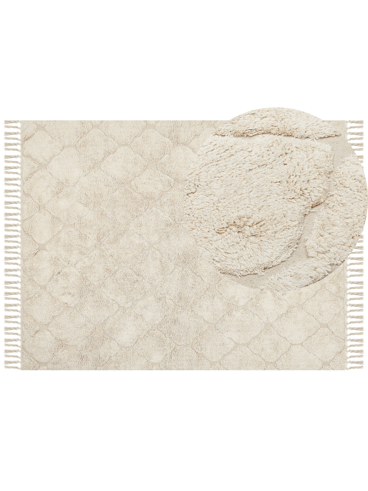 Kurzflor SILCHAR in Beige - (W) 160 x (H) 1.5 x (L) 230 cm